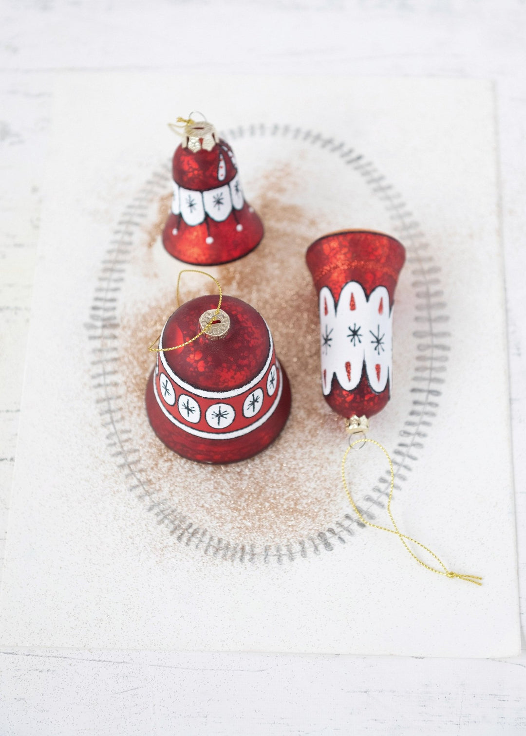 Hand - Painted Mercury Glass Bell - Clementine Home Floral Gift