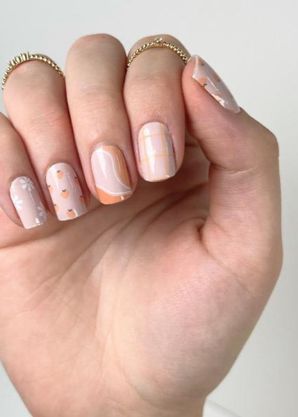 Nail Wrap - Peachy Keen - Clementine Home Floral Gift