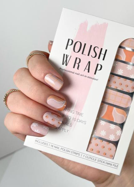 Nail Wrap - Peachy Keen - Clementine Home Floral Gift
