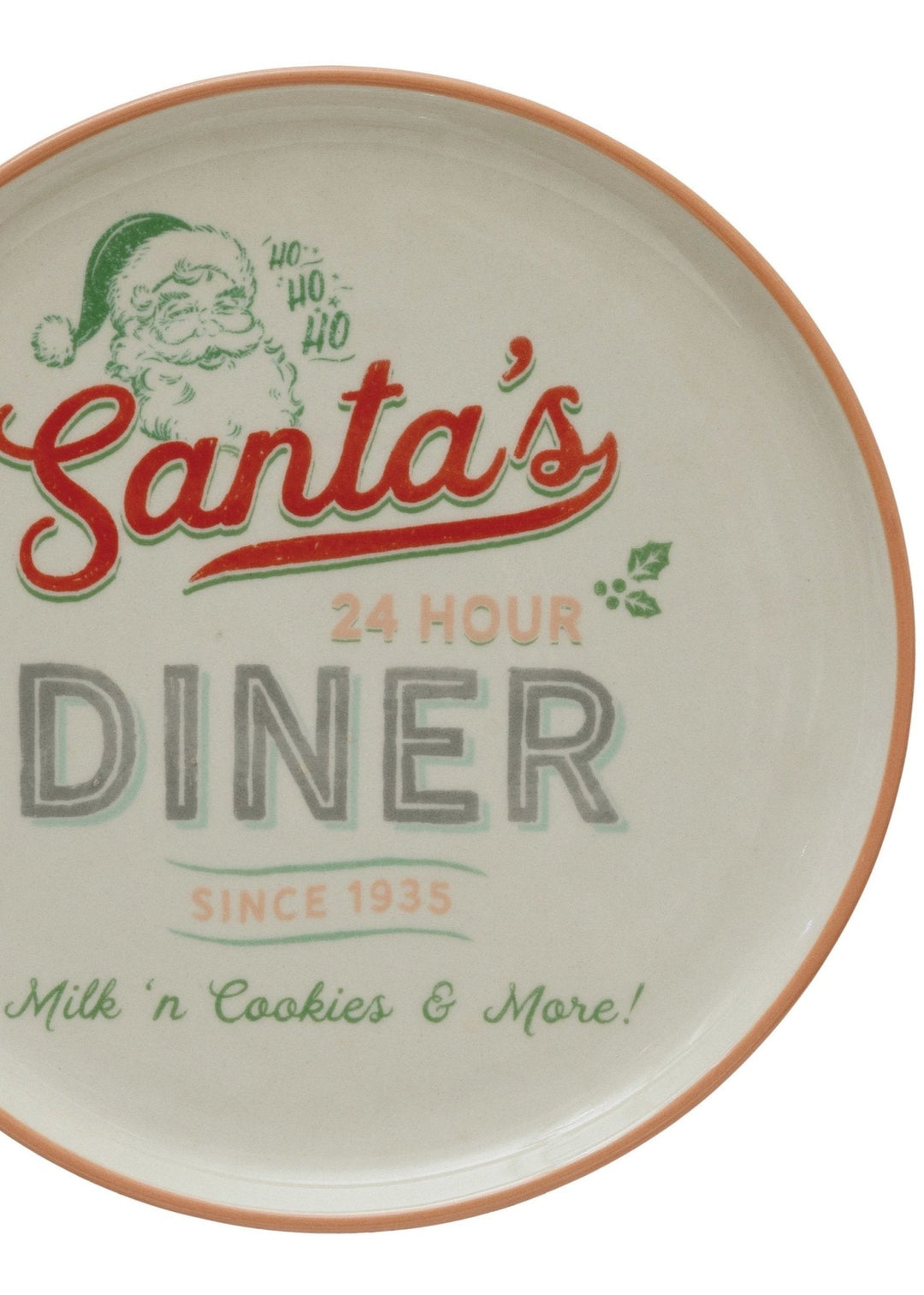 Santa's Diner Stoneware Cake Stand - Clementine Home Floral Gift