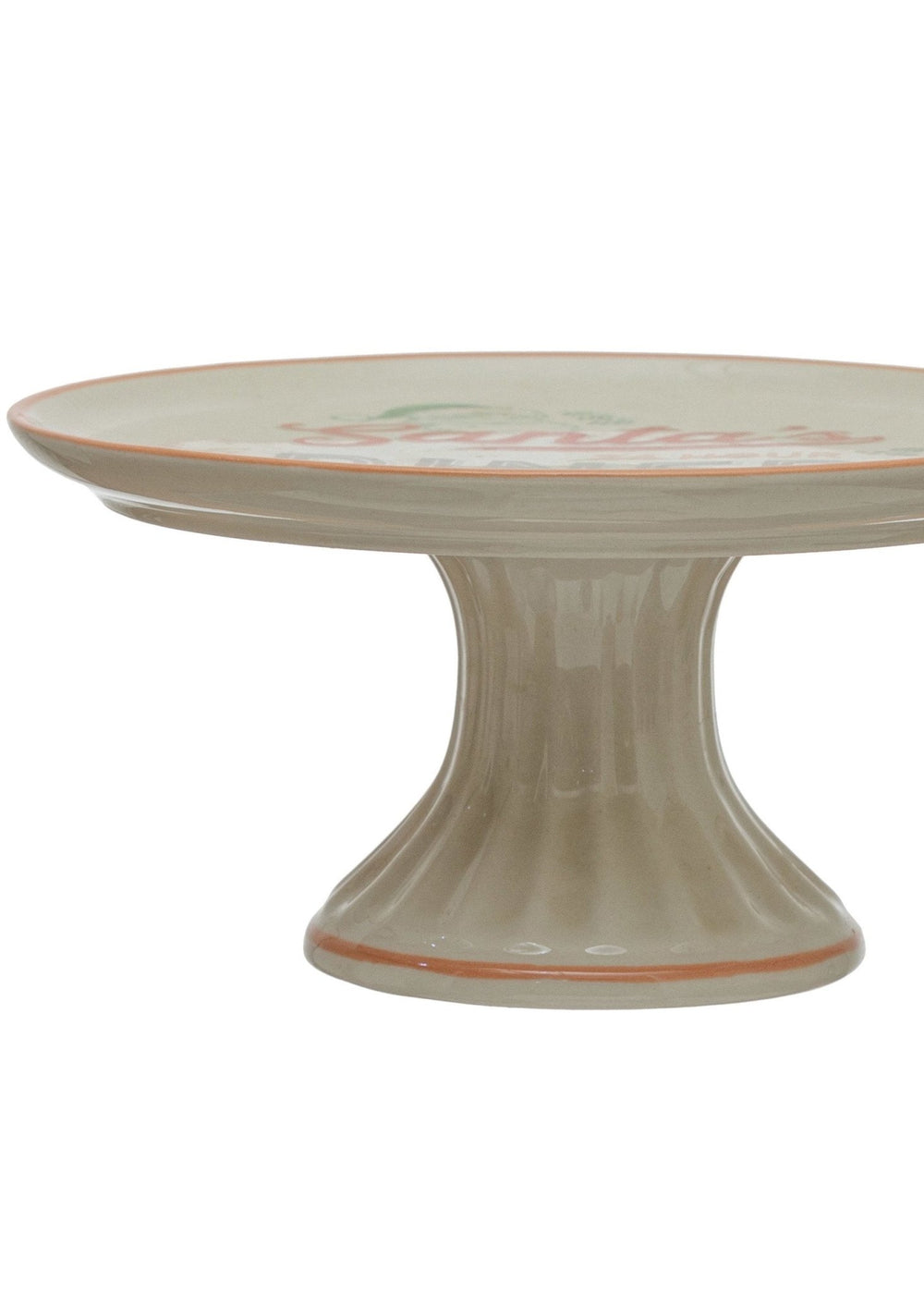 Santa's Diner Stoneware Cake Stand - Clementine Home Floral Gift