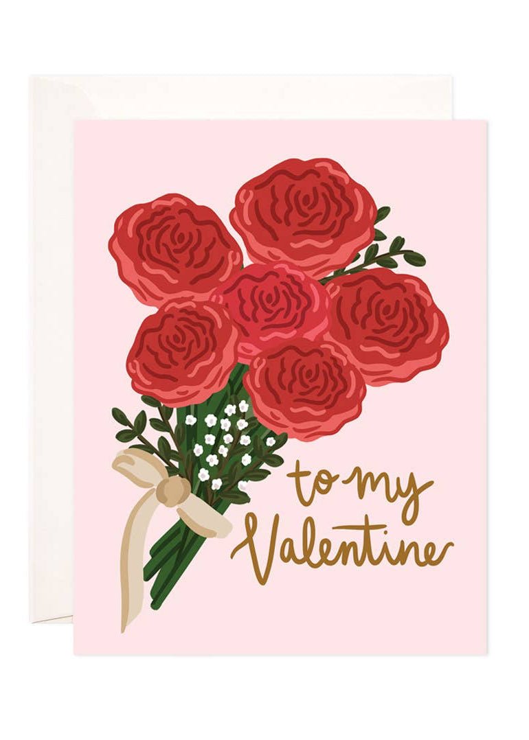 To My Valentine Greeting Card - Clementine Home Floral Gift