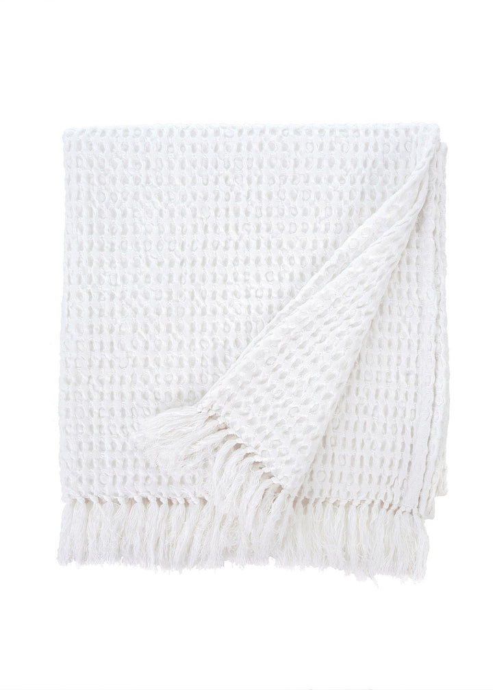 Waffle Towel - White - Clementine Home Floral Gift
