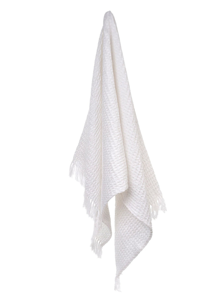 Waffle Towel - White - Clementine Home Floral Gift
