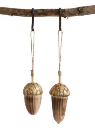 Wooden Acorn Ornament - Clementine Home Floral Gift