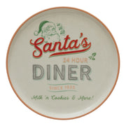 Santa's Diner Stoneware Cake Stand