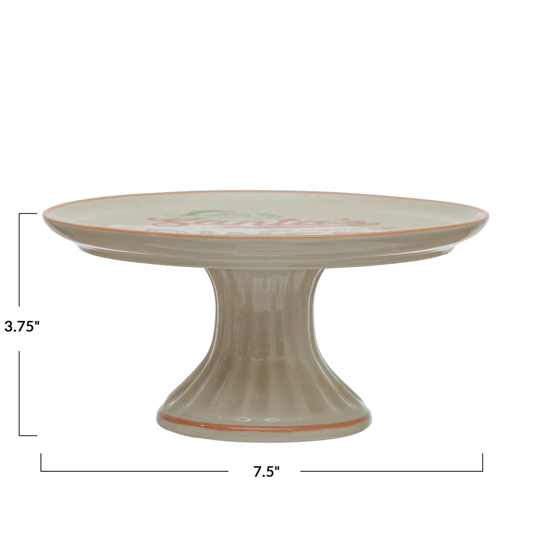 Santa's Diner Stoneware Cake Stand